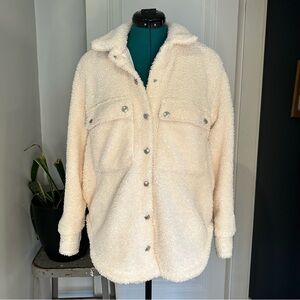 BLANK NYC Shortbread Sherpa Shacket, Sz - XS